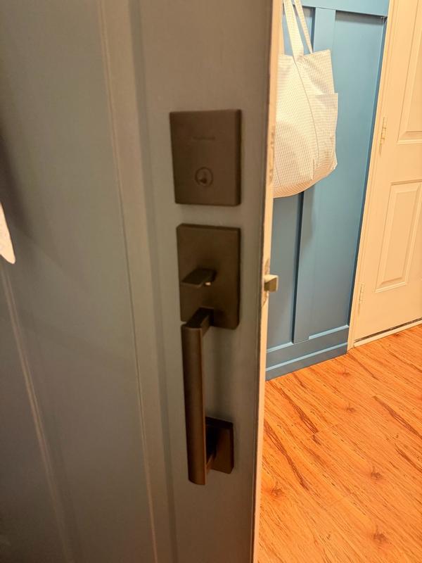 Satin Nickel San Clemente Handleset - Deadbolt Keyed One Side