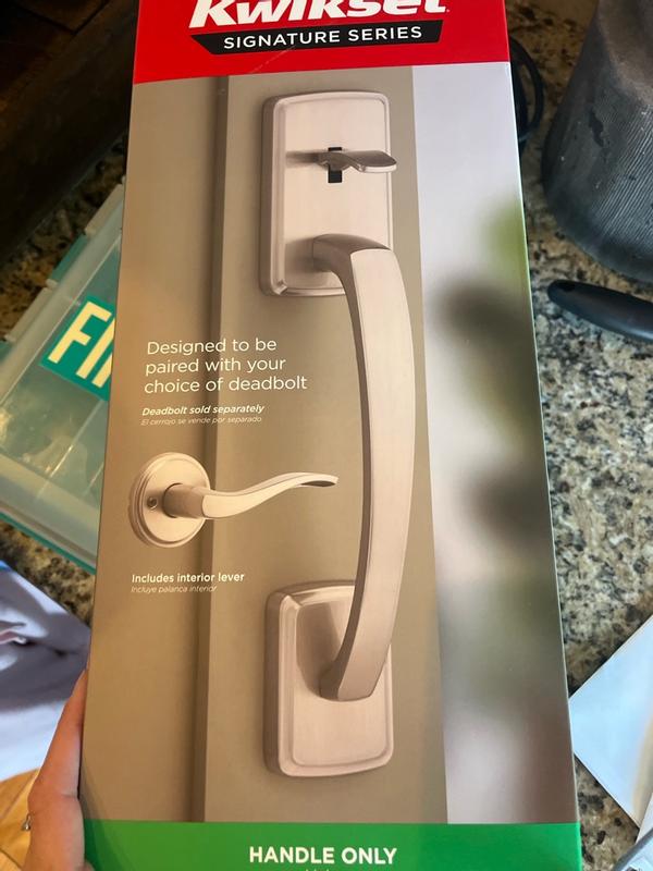 Satin Nickel Brentford Handle (Exterior Only) | Kwikset