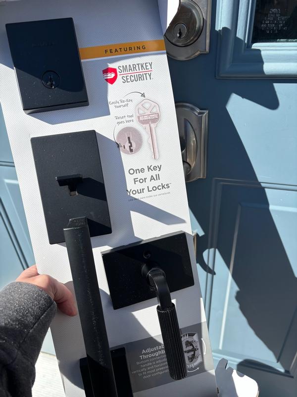 Satin Nickel San Clemente Handleset - Deadbolt Keyed One Side