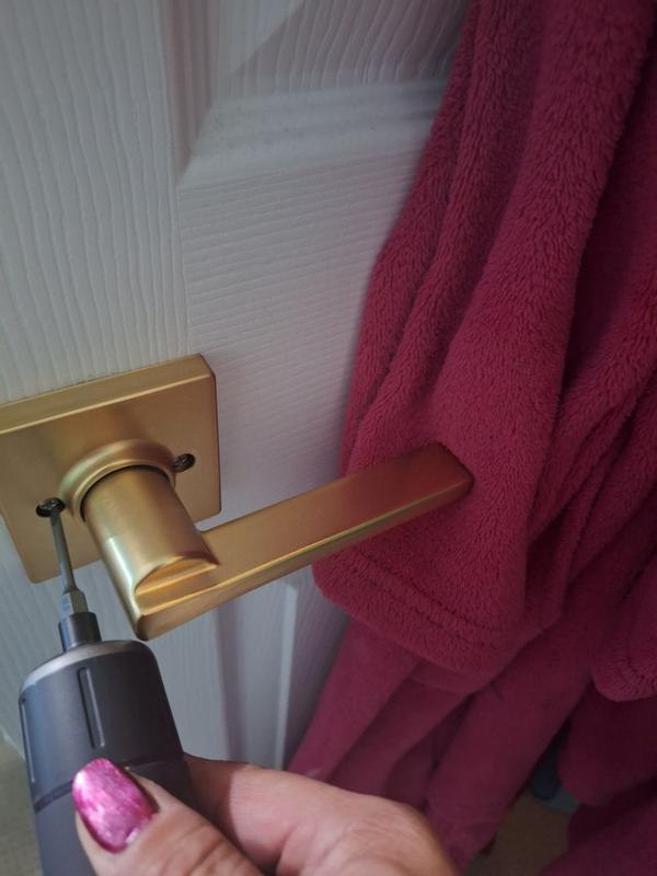 Satin Nickel Casey Lever (Square) - Bed/Bath | Kwikset