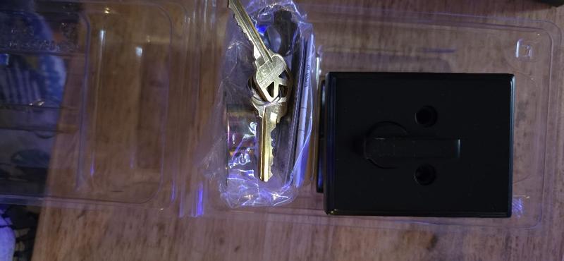 Satin Nickel 258 Crosstown Deadbolt (Rectangle) - Keyed One Side
