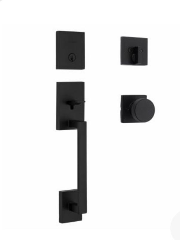BLACK Contac 1型 Kwikset San Clemente Matte Black Single Cylinder Door Handleset
