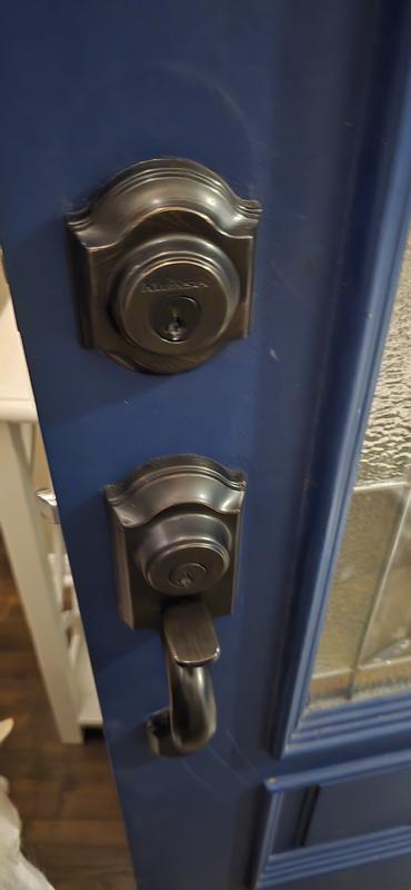 Satin Nickel Montara Handleset - Deadbolt Keyed One Side (Exterior