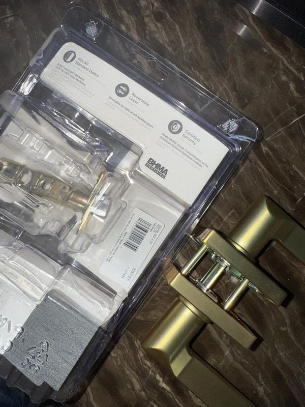 Satin Nickel Hollis Lever (Square) - Hall/Closet | Kwikset