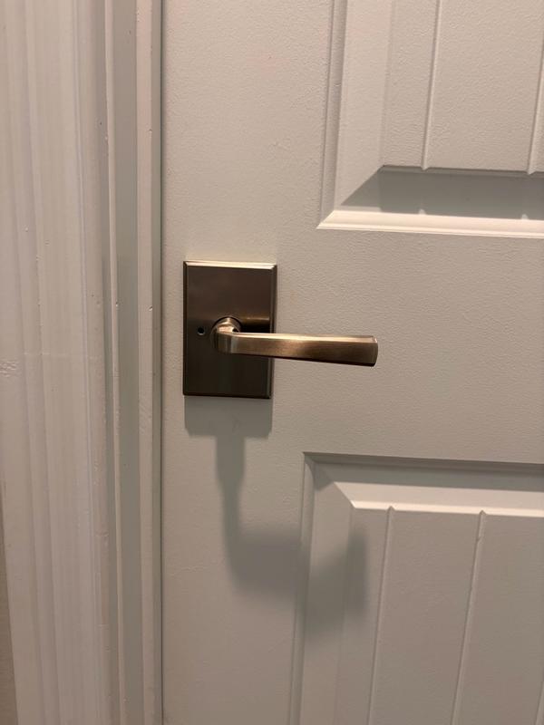 Satin Nickel Trafford Lever (Rectangle) - Pull Only | Kwikset