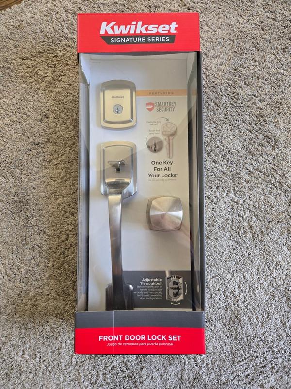 Satin Nickel Prague Handleset - Deadbolt Keyed One Side (Exterior