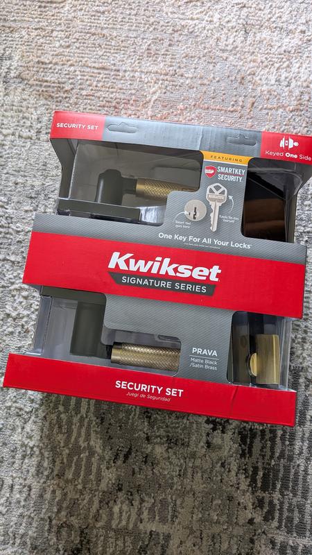 Matte Black Prava Security Set (Rectangle) - Deadbolt Keyed One
