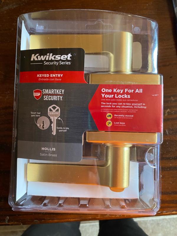 Kwikset Hollis Satin Nickel Keyed Entry Door Lever Featuring