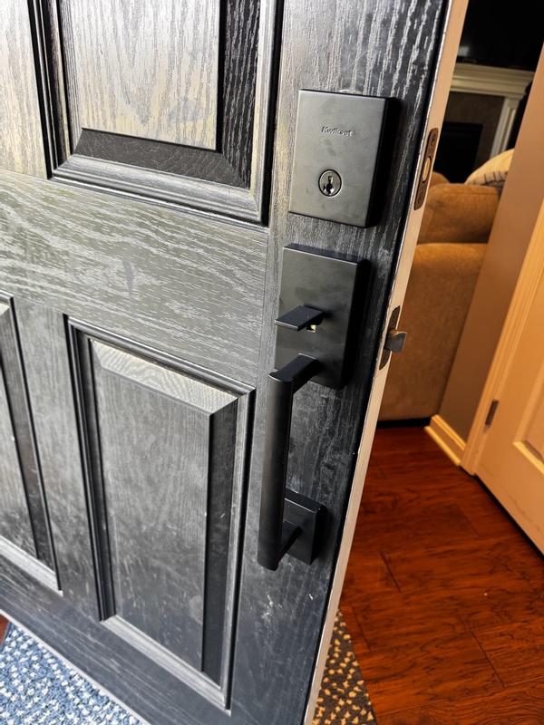 Kwikset San Clemente Satin Nickel Door Handleset with Halifax