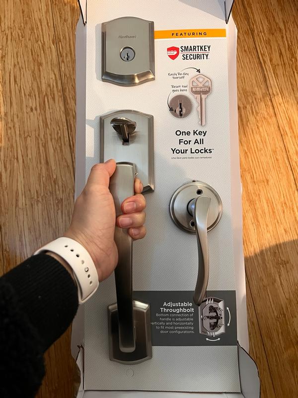 Satin Nickel Prescott Handle with Tustin Lever | Kwikset