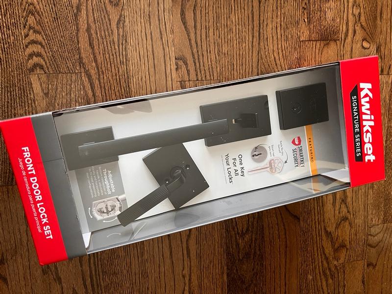 Satin Nickel San Clemente Handle with Halifax Lever (Square) | Kwikset