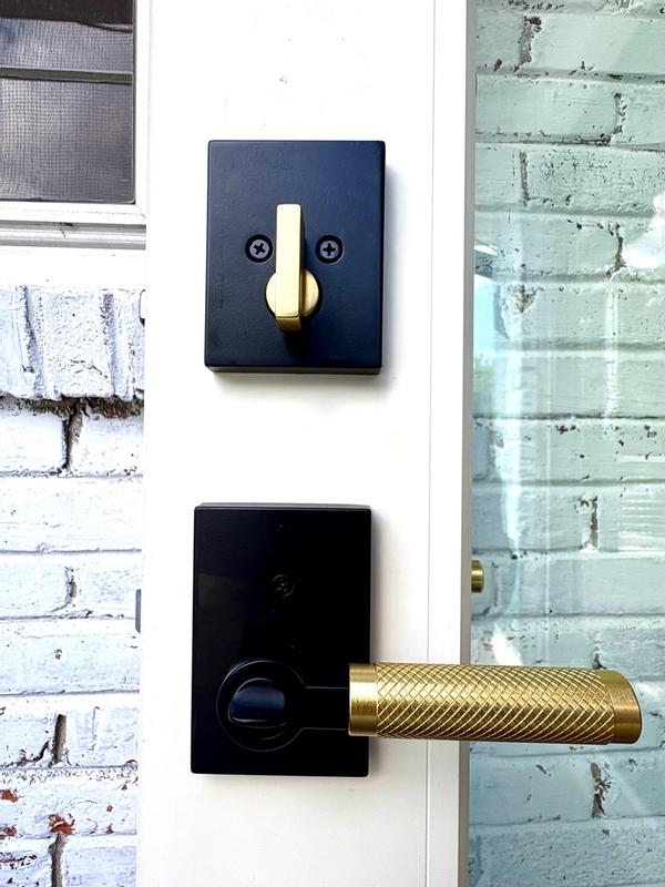 Matte Black Prava Security Set (Rectangle) - Deadbolt Keyed One