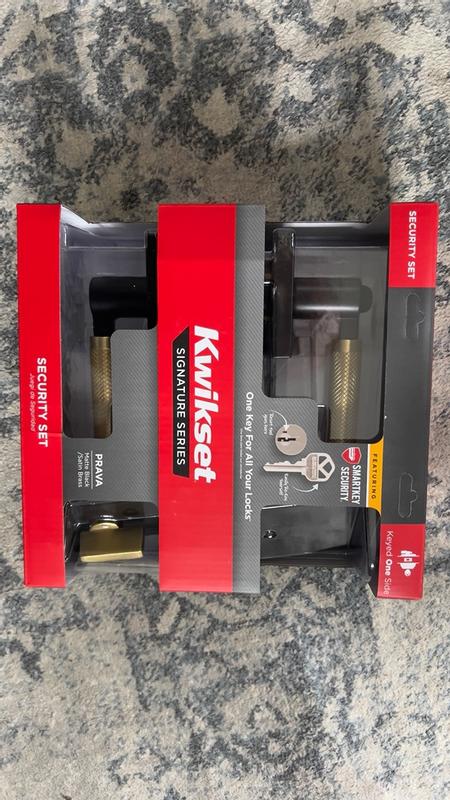 Matte Black Prava Security Set (Rectangle) - Deadbolt Keyed One