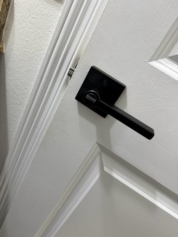 Kwikset Halifax Square Matte Black Half-Dummy Door Handle 788HFL