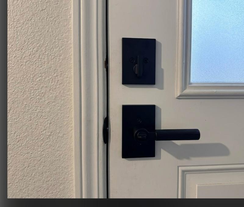 Matte Black Mirada Security Set (Rectangle) - Deadbolt Keyed One