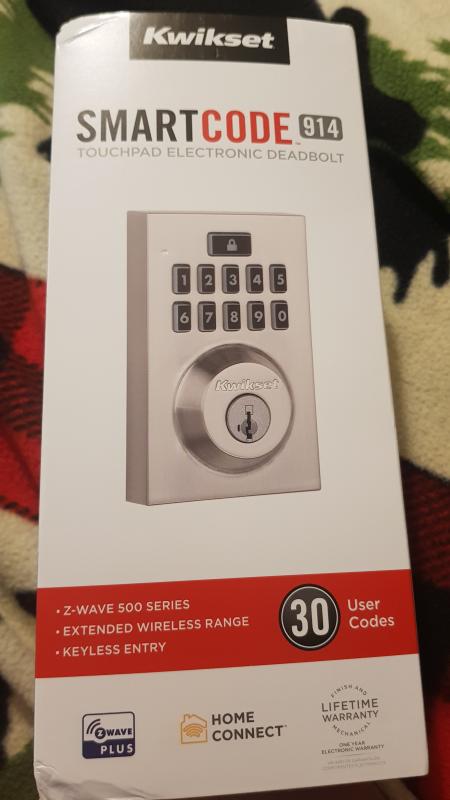 Satin Nickel 914 SmartCode Contemporary Electronic Deadbolt with