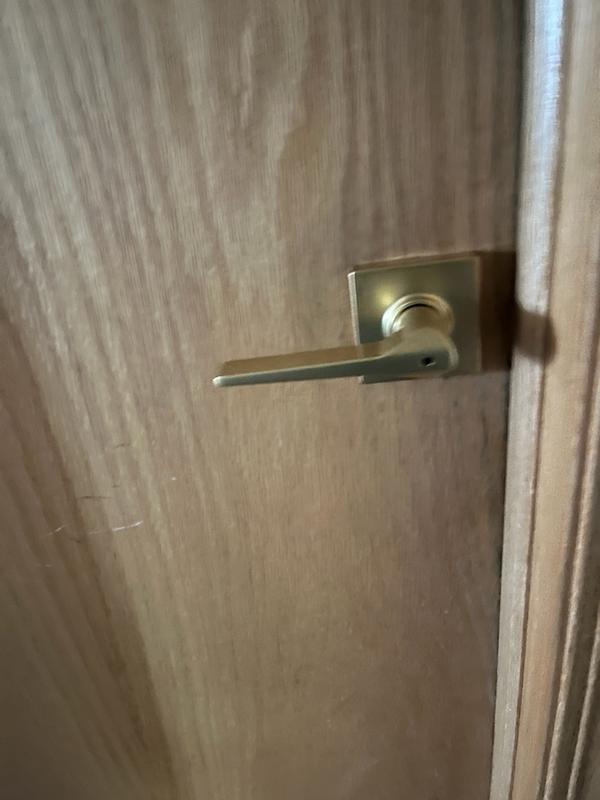 Satin Nickel Hollis Lever (Square) - Hall/Closet | Kwikset
