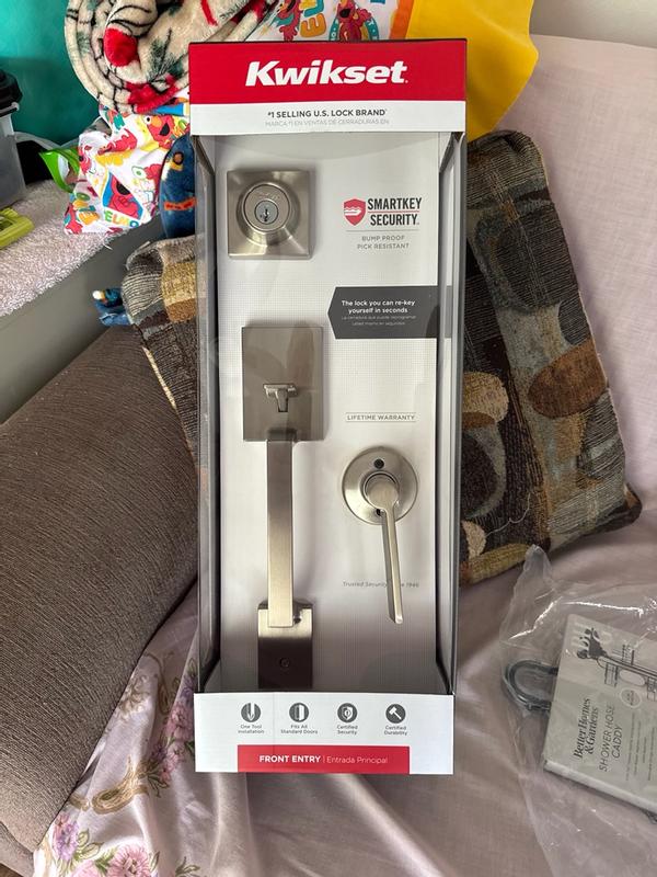 Satin Nickel Amador Handle (Exterior Only) | Kwikset