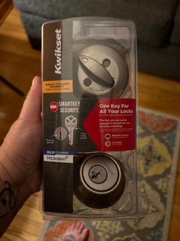 Satin Nickel 665 Deadbolt - Keyed Both Sides - featuring SmartKey