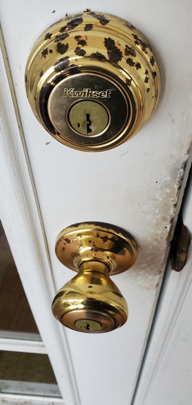 Satin Nickel Cameron Security Set - Deadbolt Keyed One Side