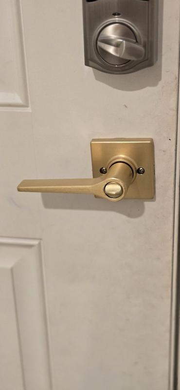 Satin Nickel Hollis Lever (Square) - Hall/Closet | Kwikset