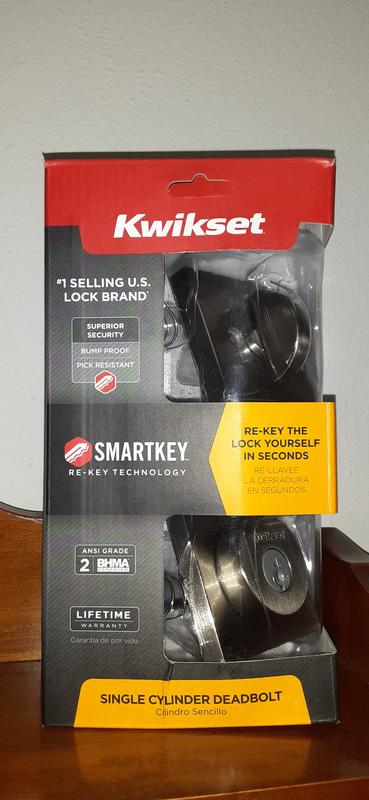 Kwikset 158 Milan Deadbolt Lock, Polished Chrome Square Exterior Keyed - View #10