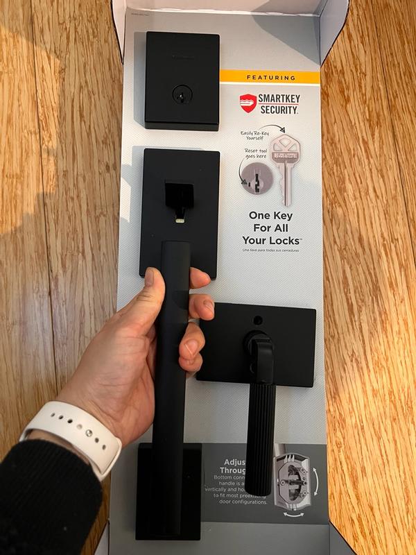 Satin Nickel San Clemente Handle with Halifax Lever (Square) | Kwikset