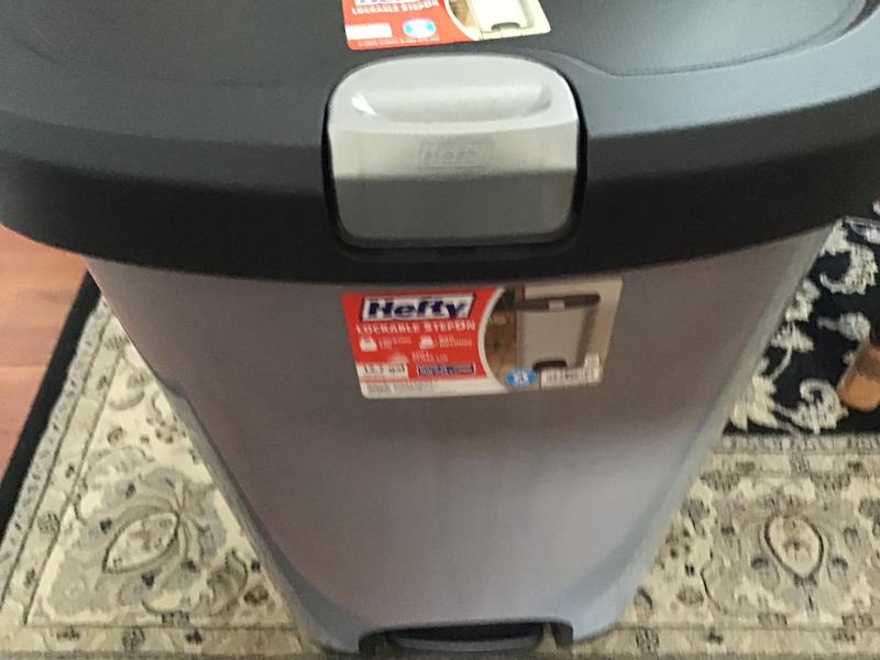 Hefty 12.25-Gallons Bronze Plastic Touchless Kitchen Trash Can