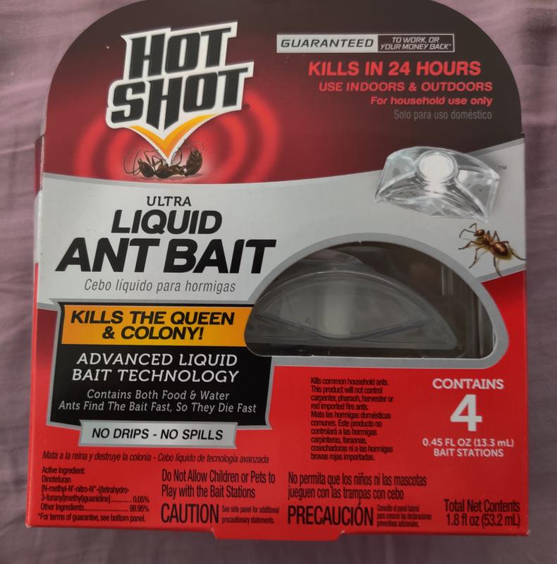 Hot Shot Ultra Liquid Ant Bait 4 0.45 Fl Oz Bait Stations, Home & Garden