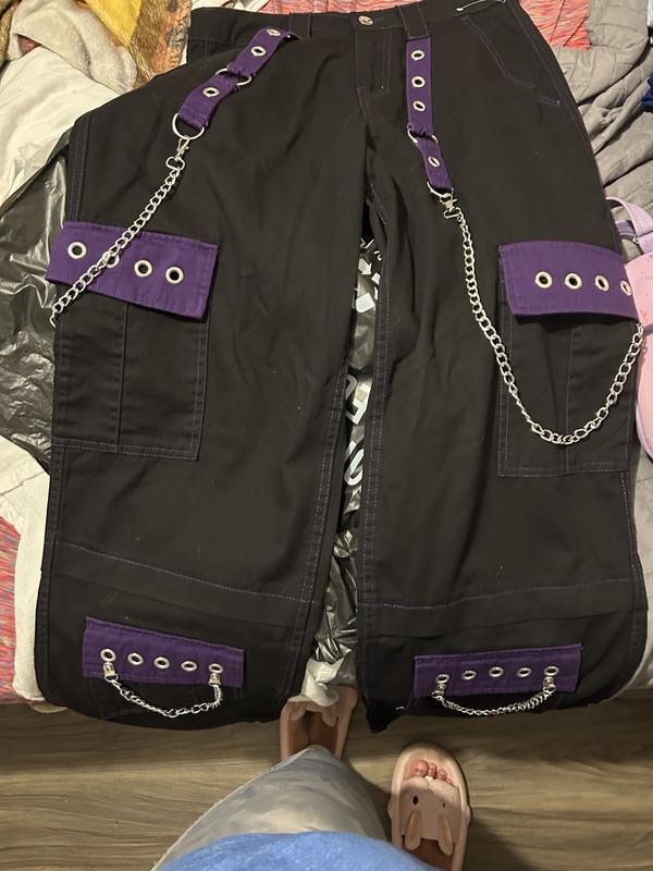 Black & Purple Grommet Strap Carpenter Pants | Hot Topic