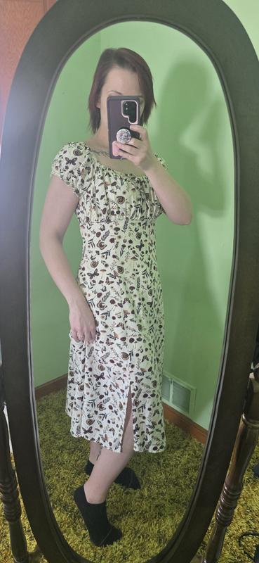 green emerald velvet dress Baltic Born Womens Clementine Tulle Midi Dress | Dark Green Floral