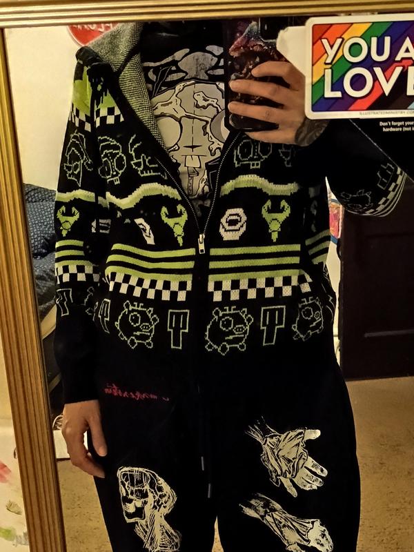 Invader Zim GIR & Zim Fair Isle Girls Hoodie | Hot Topic