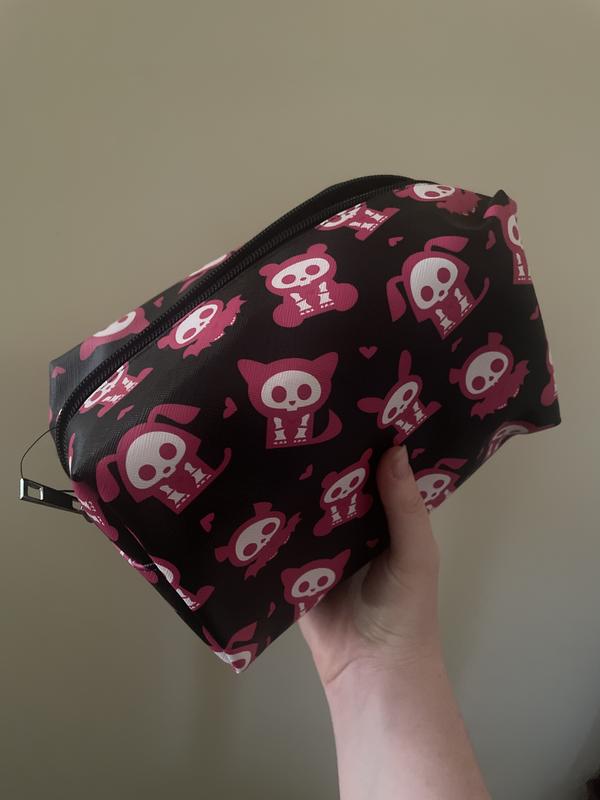 Skelanimals Black & Pink Character Makeup Bag