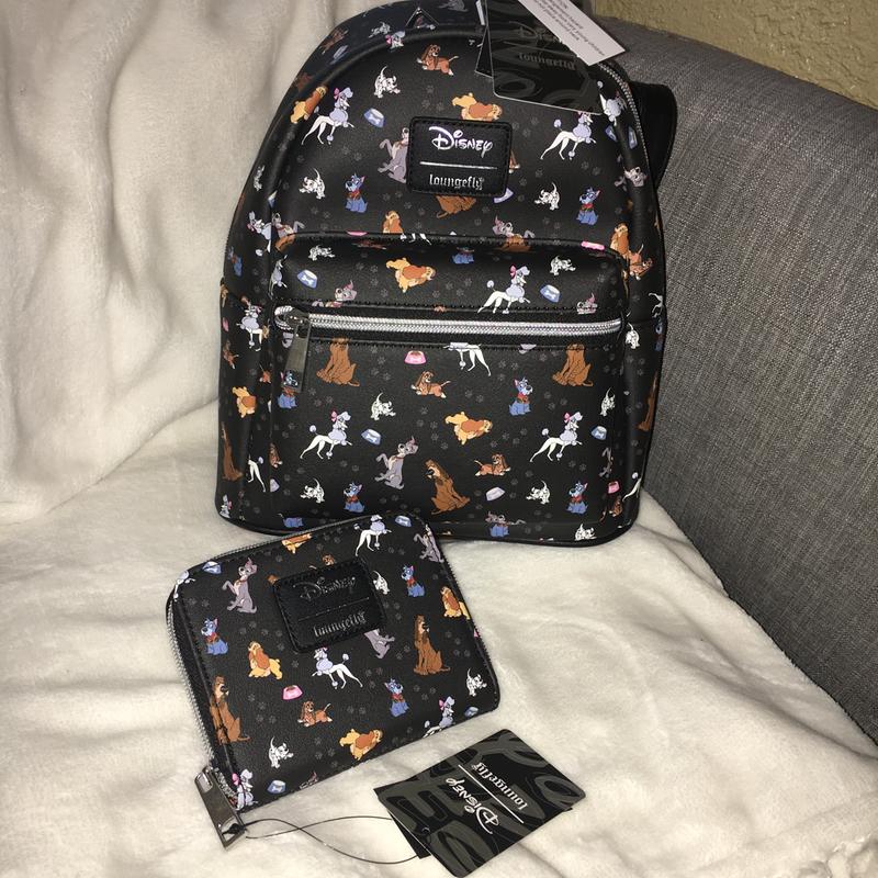HP??Disney Dogs Backpack and trifold wallet Amazon.com: Loungefly Disney Dogs Wallet Zip Around Clutch  main image 2