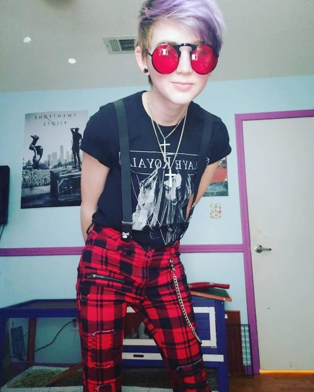 Blackheart Red & Black Plaid Super Skinny Pants