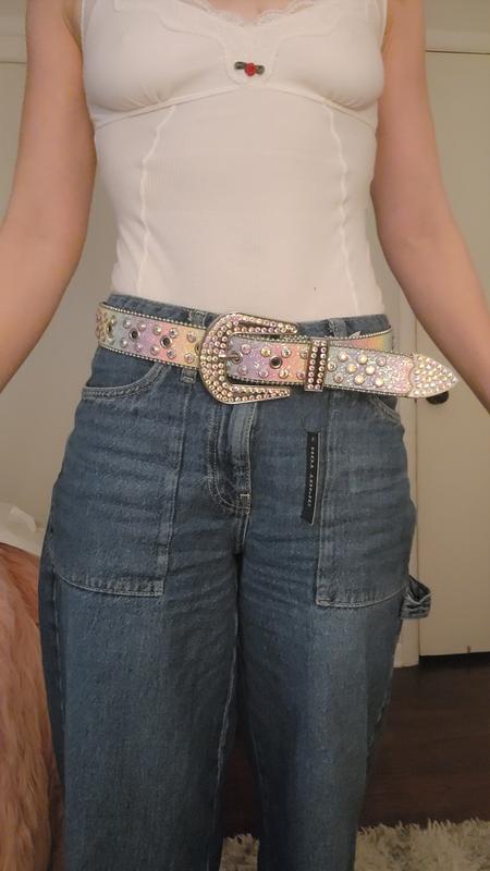 Rainbow Glitter Bling Western Belt | Hot Topic