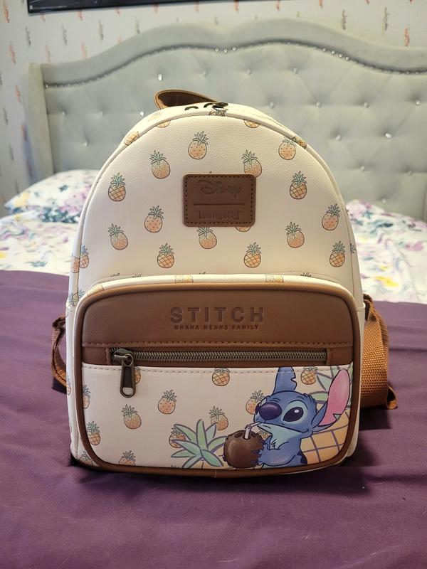 Disney Loungefly Stitch Pineapple Backpack - Cream and Brown Loungefly Disney Lilo & Stitch Metallic Pineapples Mini  main image 3