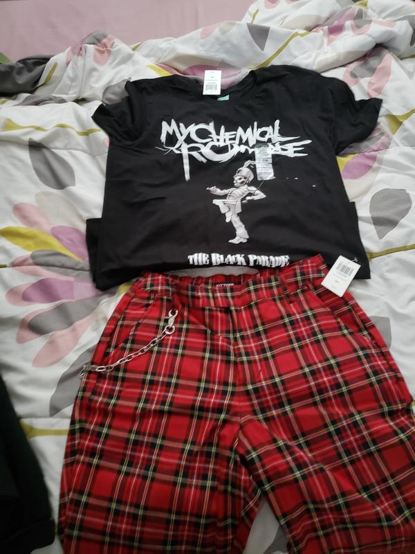 Hot Topic Red Black Plaid Pants Size Medium