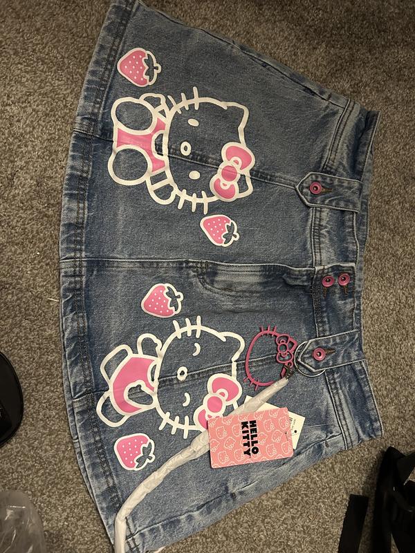 Hello Kitty Strawberry Belt Chain Denim Skirt | Hot Topic