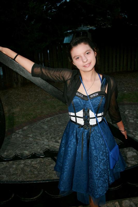 open lace back dress Tardis Dr Who Corset Gown