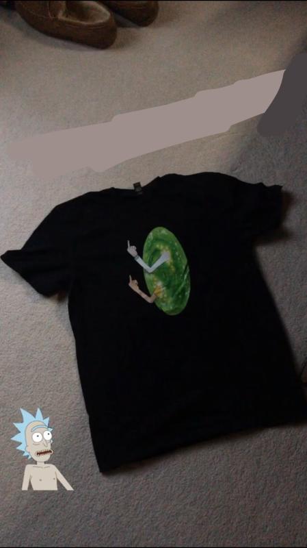 rick and morty pocket shirt middle finger