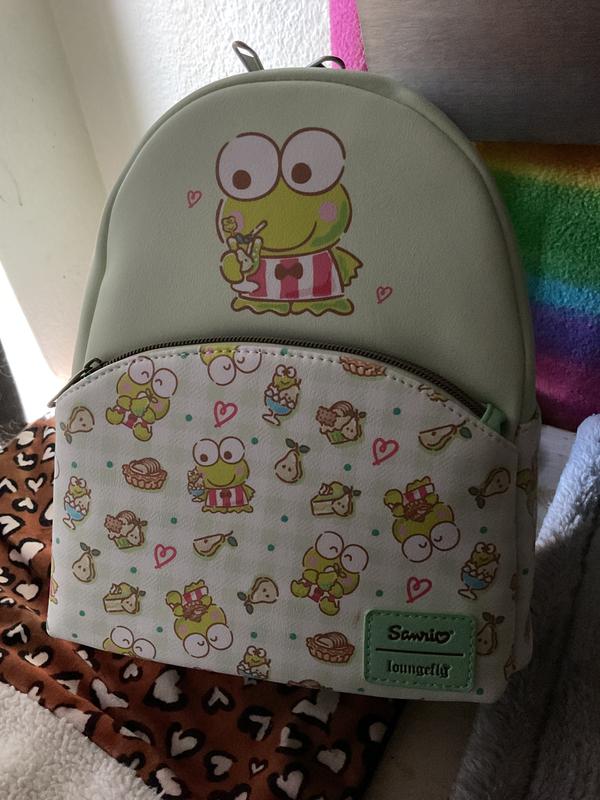 SOLD‎ OUT Loungefly Keroppi Snacks Mini Backpack Amazon.com | Loungefly Sanrio Sequin Keroppi Green Mini  main image 3