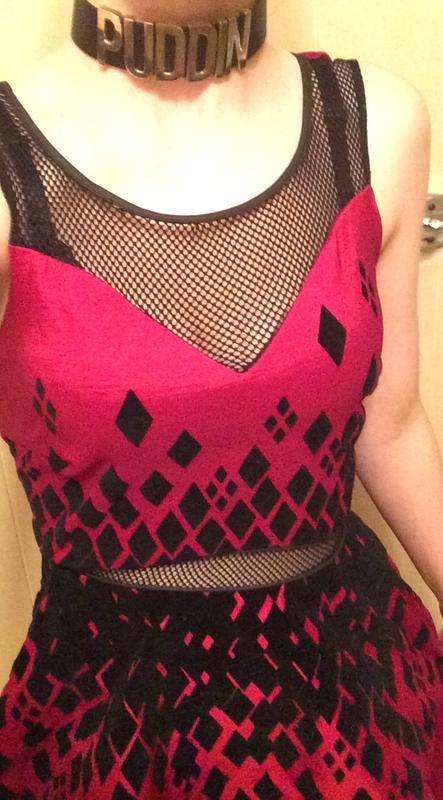 strapless open back dress Harley Quinn The Suicide Squad 2 Red Dress Outfit S / Women