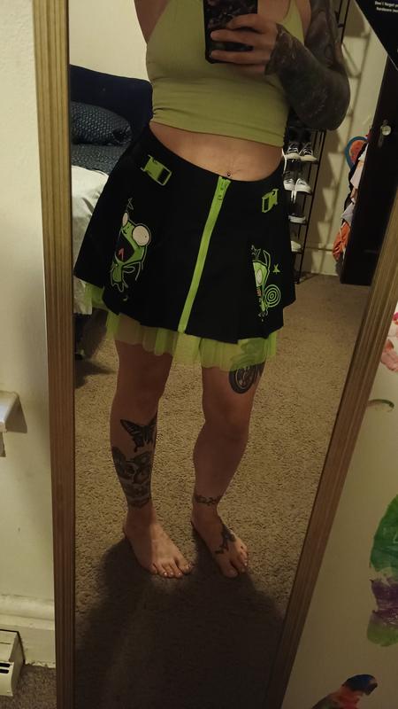 Invader Zim GIR Zipper Buckle Pleated Skirt | Hot Topic
