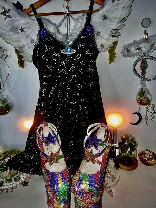 galaxy skater dress hot topic Cosmic Aura Galaxy Tiered Organza Dress