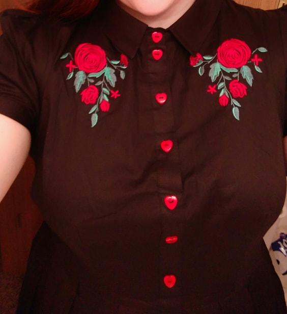 hell bunny rose embroidered dress Hell Bunny Rose Embroidered Dress