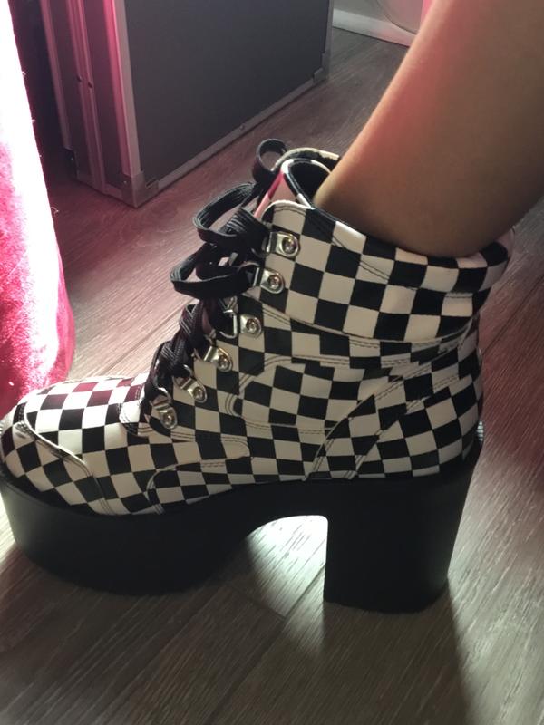 O Ring Dolls Kill Current Mood Barnie Platform Boots Black White