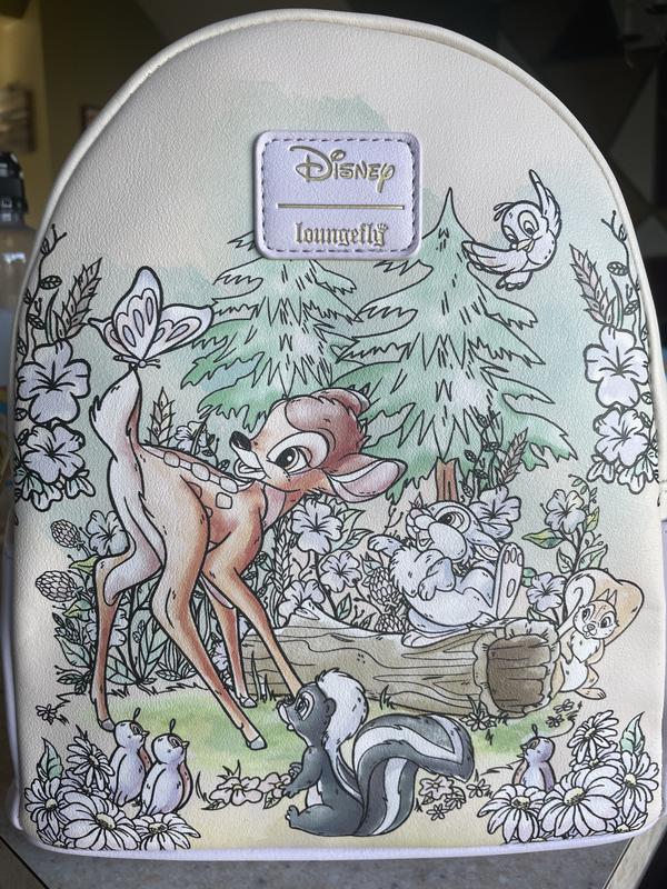 Loungefly Disney Bambi Forest Friends Mini Backpack Lavender & Cream gold zipper Loungefly Disney Bambi Forest Friends Mini Backpack Lavender  main image 4