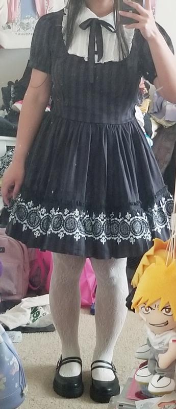 Black Butler Stripe Collared Dress | Hot Topic