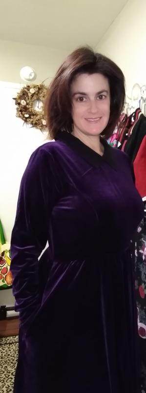 Purple Velvet Long-Sleeve Dress | Hot Topic